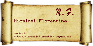 Micsinai Florentina névjegykártya